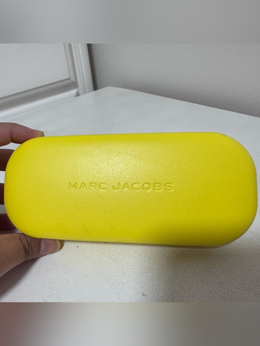 Marc Jacobs Sunglasses Case Eyeglass Hard Case and Cleaning Cloth, Yellow - Picture 2 of 7